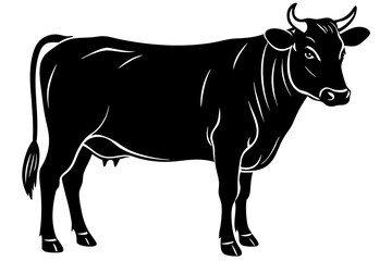 cow silhouette, cow vector illustration, bull, cow icon