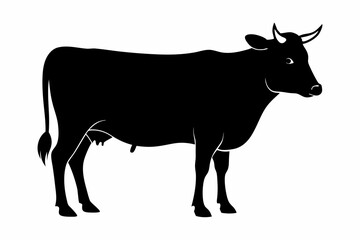 cow silhouette, cow vector illustration, bull, cow icon