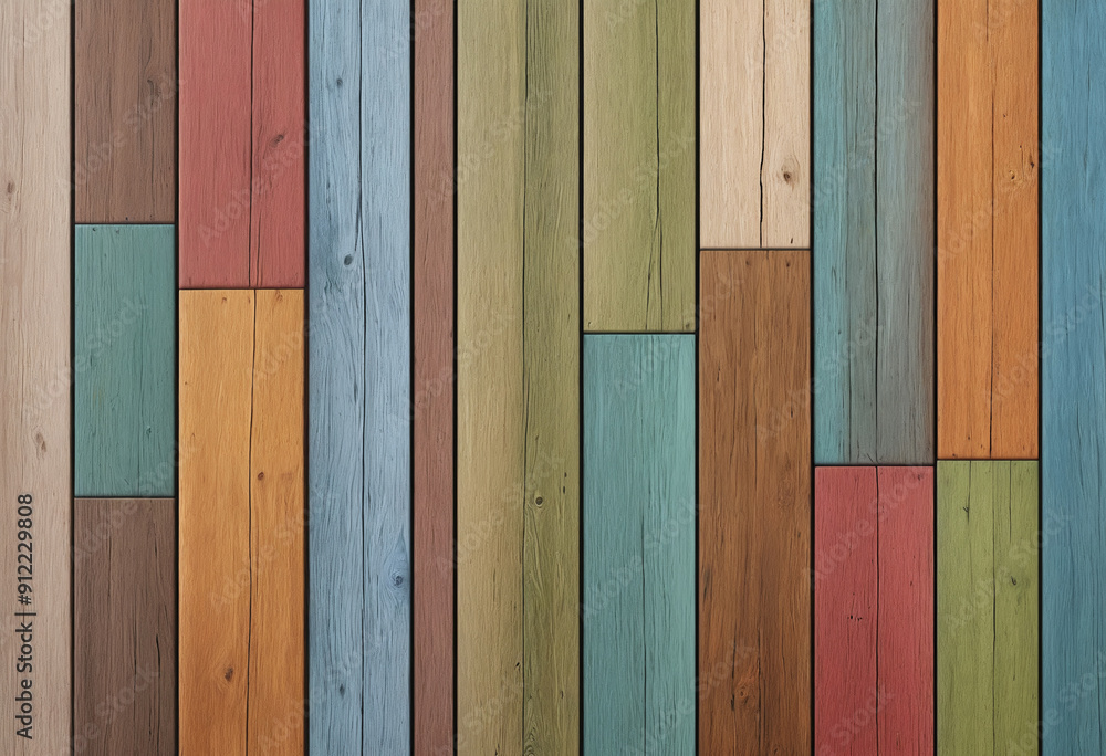 Poster stock image of timber planks of different colors