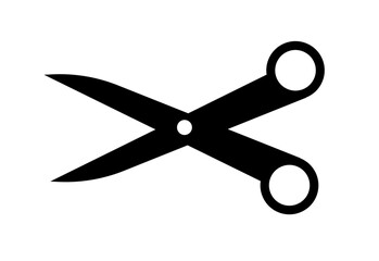Scissors black icon in flat style on white