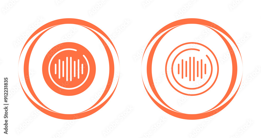 Poster audio spectrum circle vector icon