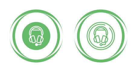 Headphones with Microphone Vector Icon