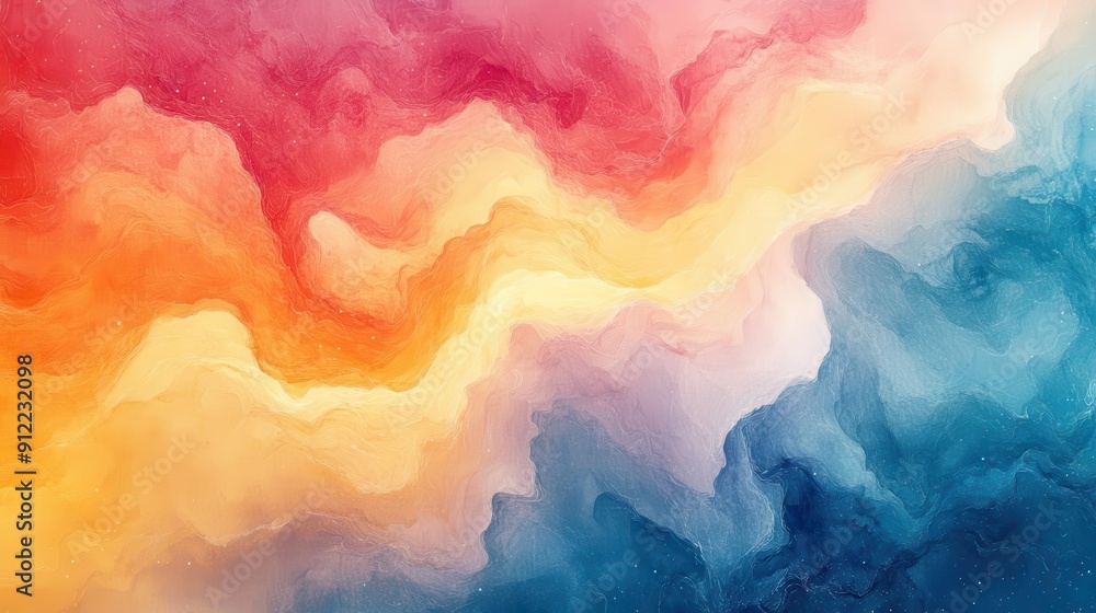 Poster a watercolor texture background with dynamic and colorful swirling patterns creates a mesmerizing ef