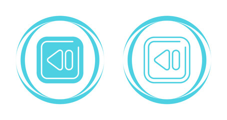 Rewind Square Vector Icon