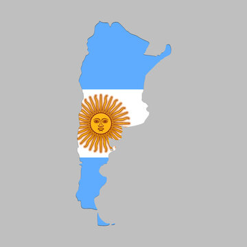 recommend clip art: map of Argentina with flag, vector illustration	