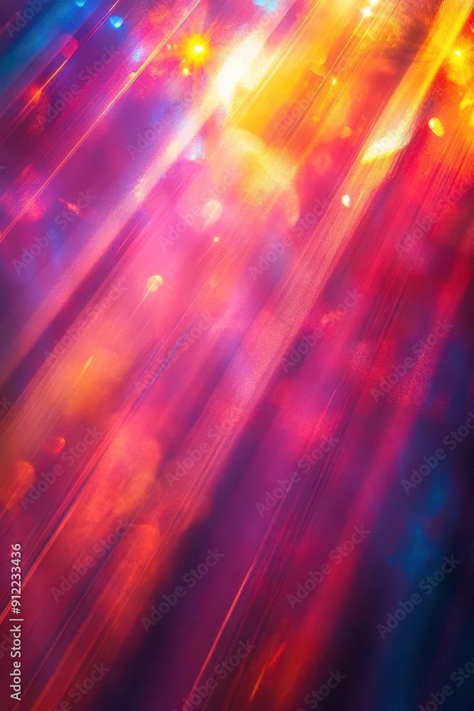 Poster vivid and colorful light beams creating a mesmerizing abstract display.