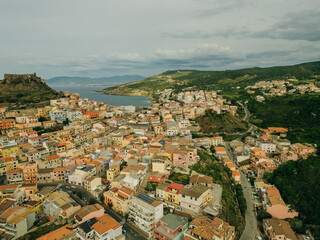 aerial view of The Beautiful Castelsardo in Sardinia Italy