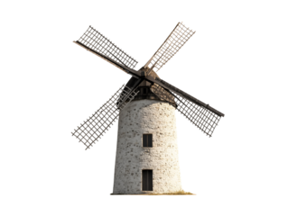 Windmill isolated on transparent or white background