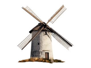 Windmill isolated on transparent or white background