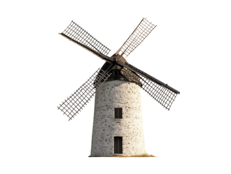 Windmill isolated on transparent or white background