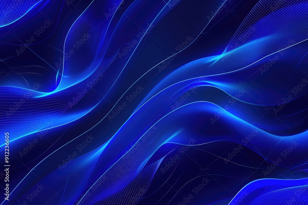 Poster blue wavy abstract design suitable for various digital projects