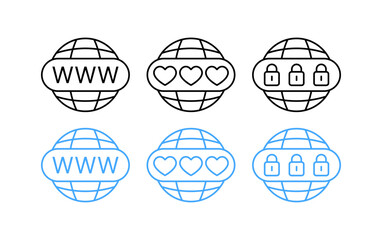 Obraz premium Website set icons. Linear and flat style. Vector icons.