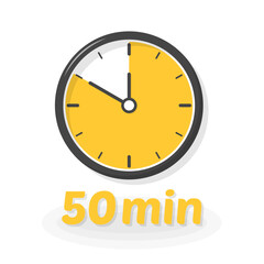 50 min icon. Clock icon. Flat style. Vector icon.