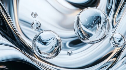 Liquid Marble Texture 3D Abstract Background - Swirl Design