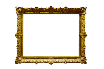 Beautifully decorated, unique and antique gold picture frame