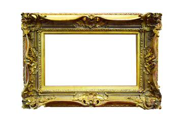 Beautifully decorated, unique and antique gold picture frame