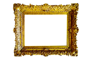 beautifully decorated, unique and antique gold picture frame