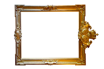 beautifully decorated, unique and antique gold picture frame