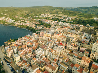 aerial view of The Beautiful Castelsardo in Sardinia Italy