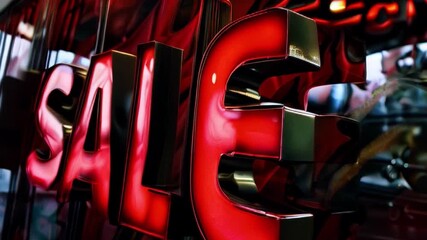 bright video banner for Black Friday with red letters sale in red and black colors at maximum discounts in autumn in stores and hypermarkets - Powered by Adobe