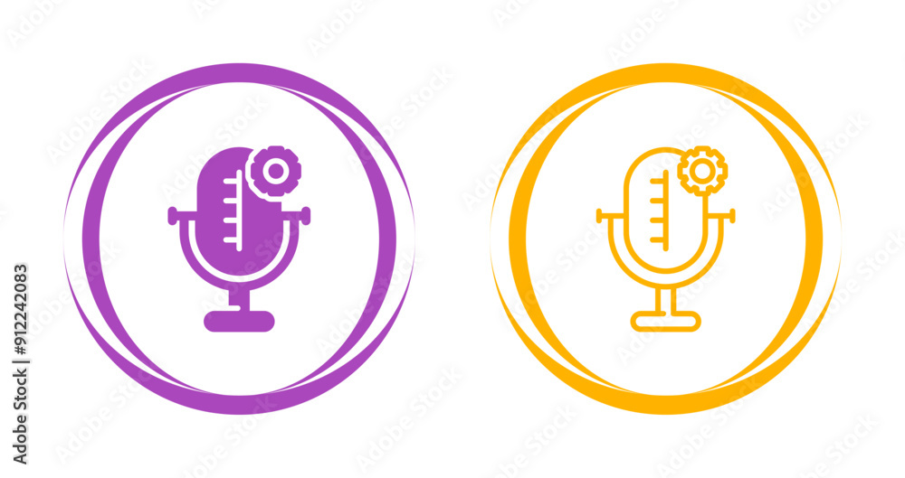 Sticker microphone vector icon