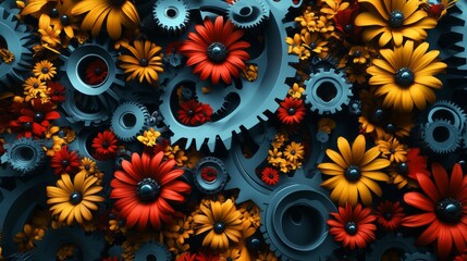 Rotating Gears 3D Abstract Background -  Stock Image Download