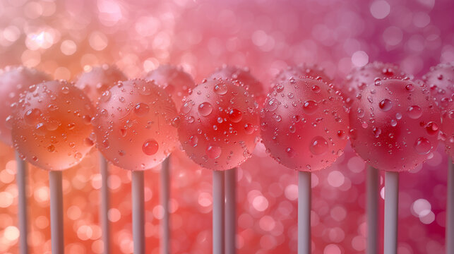 Peach-Pink Lollipops Close-Up