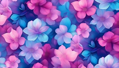 Sweet Pink-Blue Floral Prints: Seamless Pattern for Fabric and Wallpaper