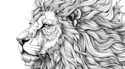 Obraz premium Illustrative doodle art design featuring a lovable cartoon lion character with playful facial features fluffy mane and expressive eyes in an style