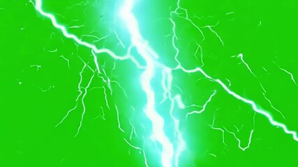 An electrifying display of force as animated lightning bolts pierce through the darkness leaving a trail of energy and illumination in their wake. Green screen chromakey