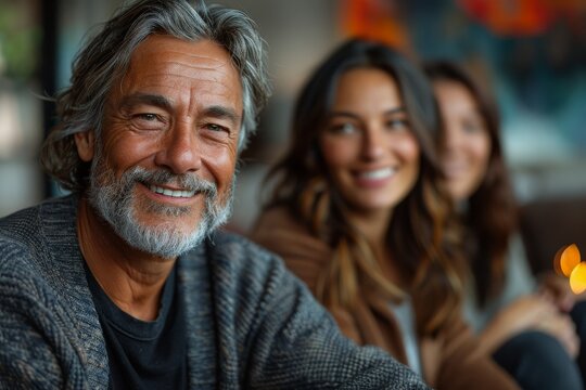 A group therapy session where individuals of diverse backgrounds share their experiences, with a compassionate therapist facilitating the discussion in a cozy - Powered by Adobe