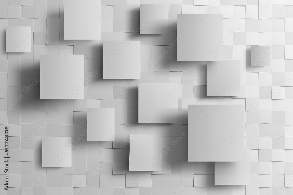 Poster A collection of geometric shapes stacked on a vertical surface, possibly used in architectural or interior design context