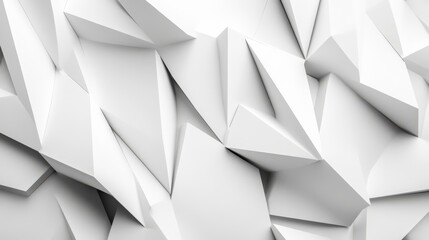 Obraz premium Abstract 3D White Shapes with Sharp Edges - Minimalist Geometric Design