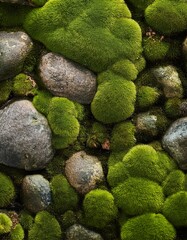 Abstract Texture: Moss-Covered Natural Stone"