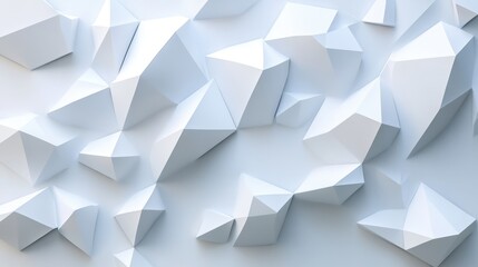 Fototapeta premium 3D White Geometric Diamonds with Soft Gradients - Abstract Background