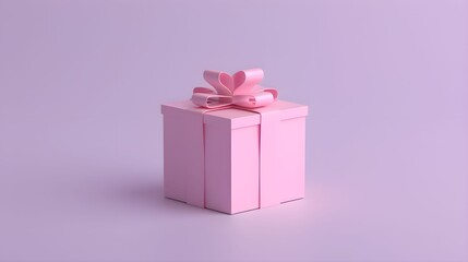 prezent, wstążka, fioletowy, pastelowy, styl cartoonowy, jaskrawe kolory, ilustracja 3D, minimalistyczny, celebracja, niespodzianka, hojność, proste formy, elegancki, tło, święta, prezent, promocja, 