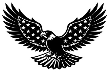 eagle with usa flag vector, usa t-shirt design element illustration