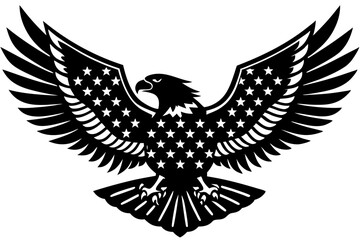 eagle with usa flag vector, usa t-shirt design element illustration