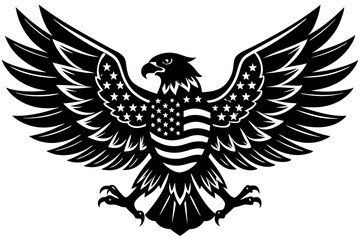 eagle with usa flag vector, usa t-shirt design element illustration