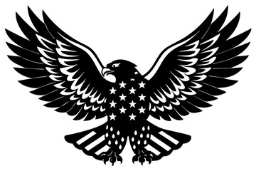 eagle with usa flag vector, usa t-shirt design element illustration