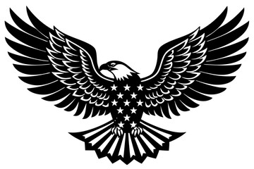 Fototapeta premium eagle with usa flag vector, usa t-shirt design element illustration