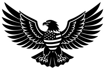 eagle with usa flag vector, usa t-shirt design element illustration