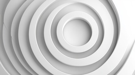 Obraz premium 3D White Overlapping Rings with Subtle Depth - Abstract Background Image