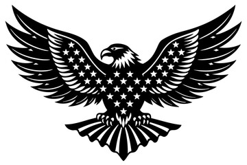 eagle with usa flag vector, usa t-shirt design element illustration