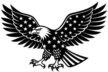 eagle with usa flag vector, usa t-shirt design element illustration