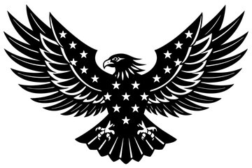 Eagle with usa flag vector art, t-shirt vector graphic