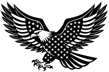 Eagle with usa flag vector art, t-shirt vector graphic