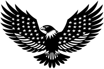 eagle with usa flag vector, usa t-shirt design element illustration