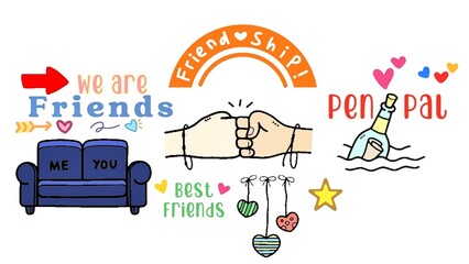 Fototapeta premium doodle for friendship day