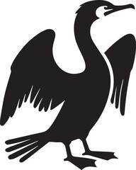Cormorant vector silhouette illustration logo art